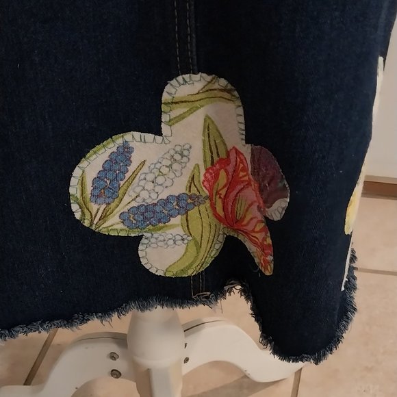 2945 Size Large Blue Jean Appliqued Jumper, 100% Cotton - Picture 10 of 12